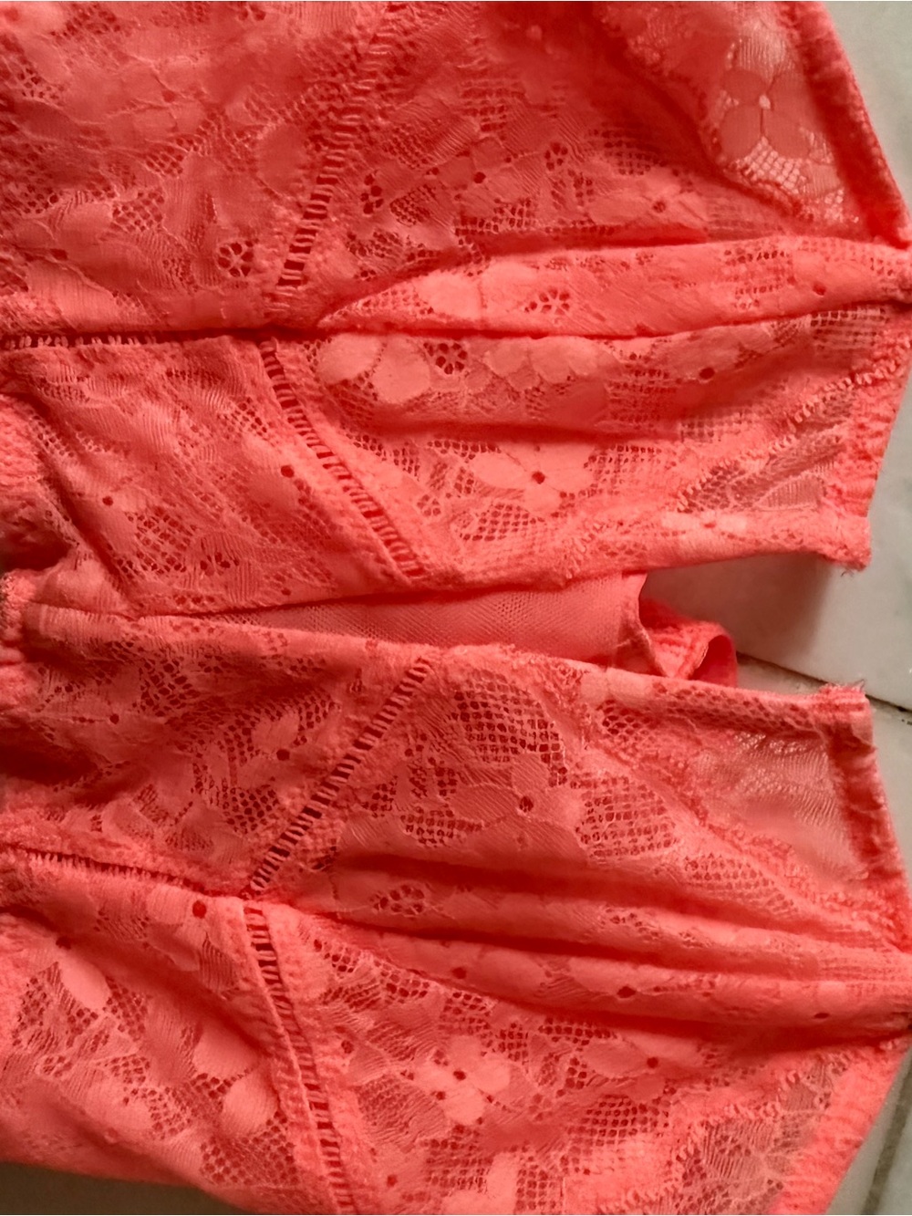 Victoria's Secret Neon Coral Lace Bralette